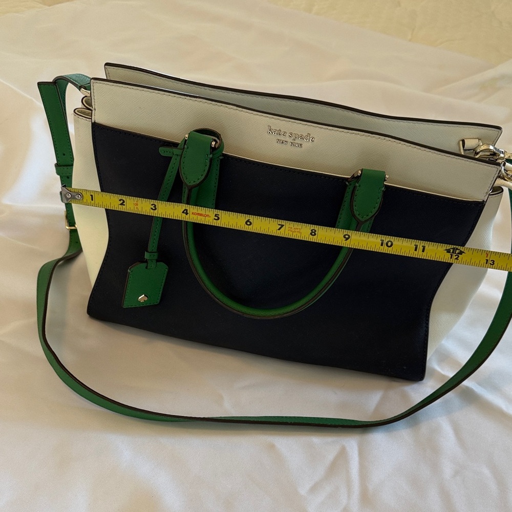 Kate Spade Navy Blue and Green Satchel - Picture 6 of 7